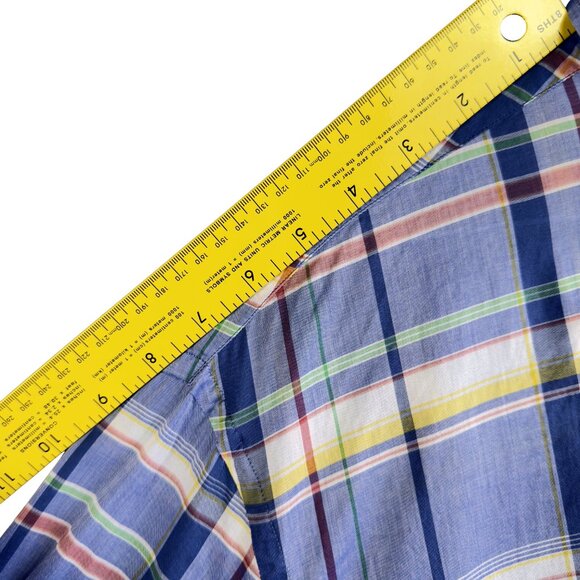 Paul & Shark  Plaid Cotton Button‑Down Shirt Blue Multi‑Color Italian Casual 43 - Picture 11 of 12